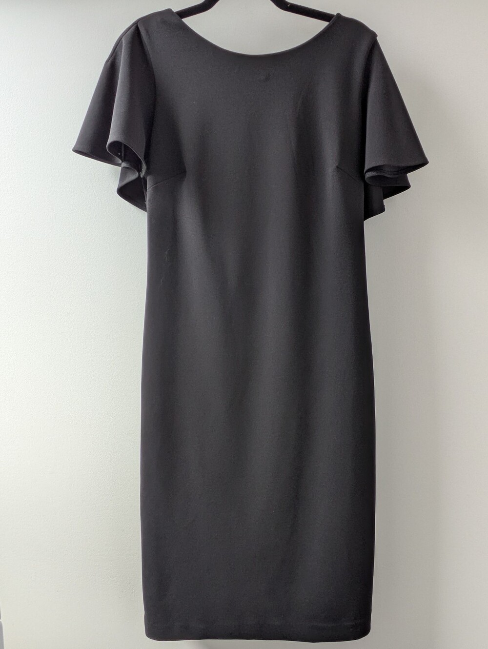 Calvin Klein Black Midi Dress with Flutter Sleeves